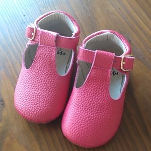 Monkey feet Cranberry Red T-Straps, 12-18M